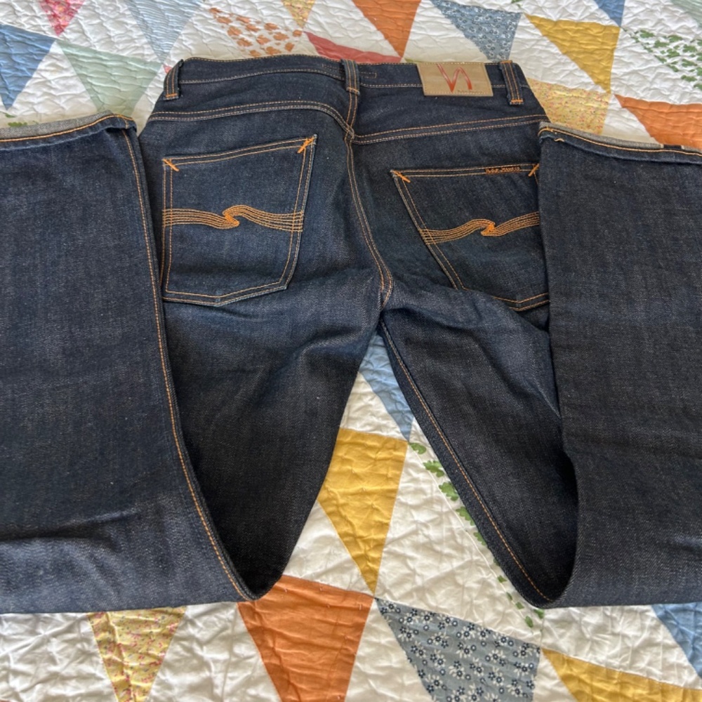 Nudie Jeans Grim Tim Dry Selvage Denim Organic Cotton W33 L32 NWOT - Picture 3 of 16